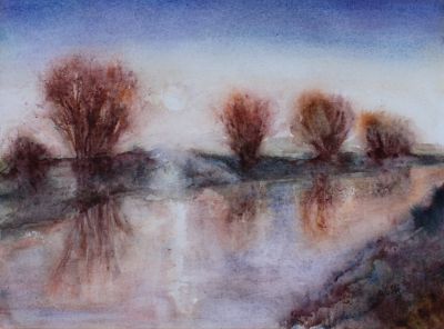 "Dezembersonne an der Saale"
Aquarell  40 x 50 cm mit Passepartout
