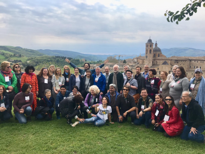 2019 einige Teilnehmer zum Aquarellfestival Urbino 
