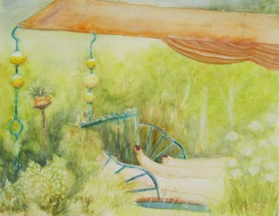 "Siesta bei 39 Grad C."
Aquarell 50 x 60 cm mit Passepartout
