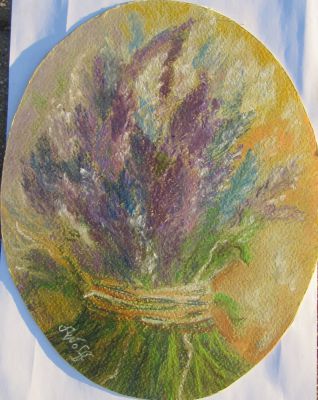 "Lavendelzeit"    Pastell  oval 27 x 22 cm
